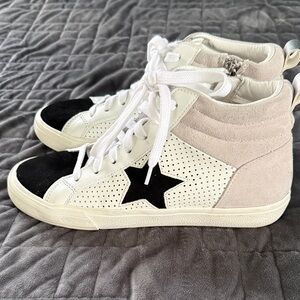 Vintage Havana White, Blackand Grey  High-Top Sneakers